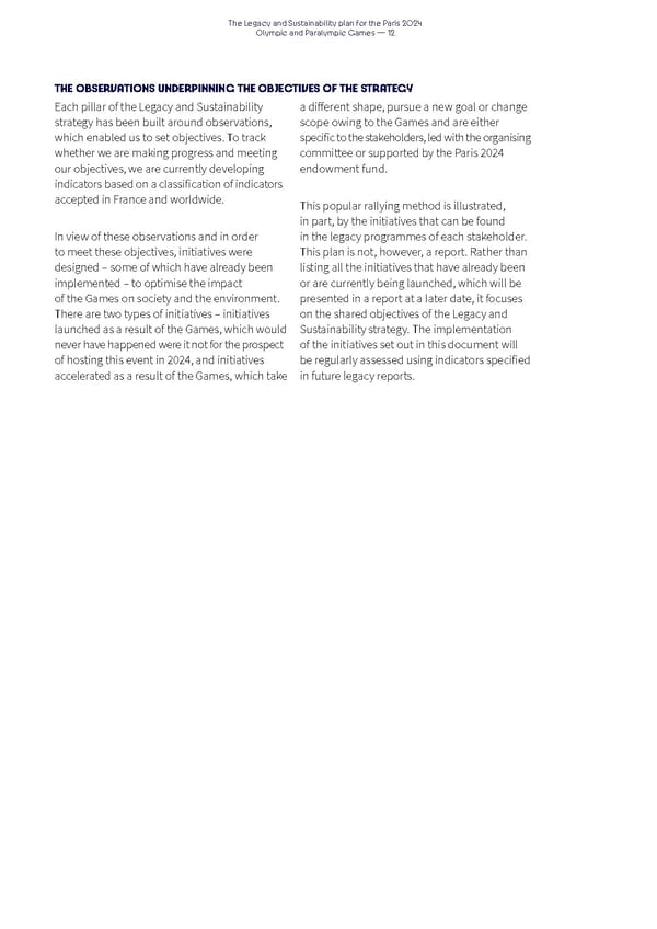 Paris 2024 The Legacy and Sustainability Plan - Page 12
