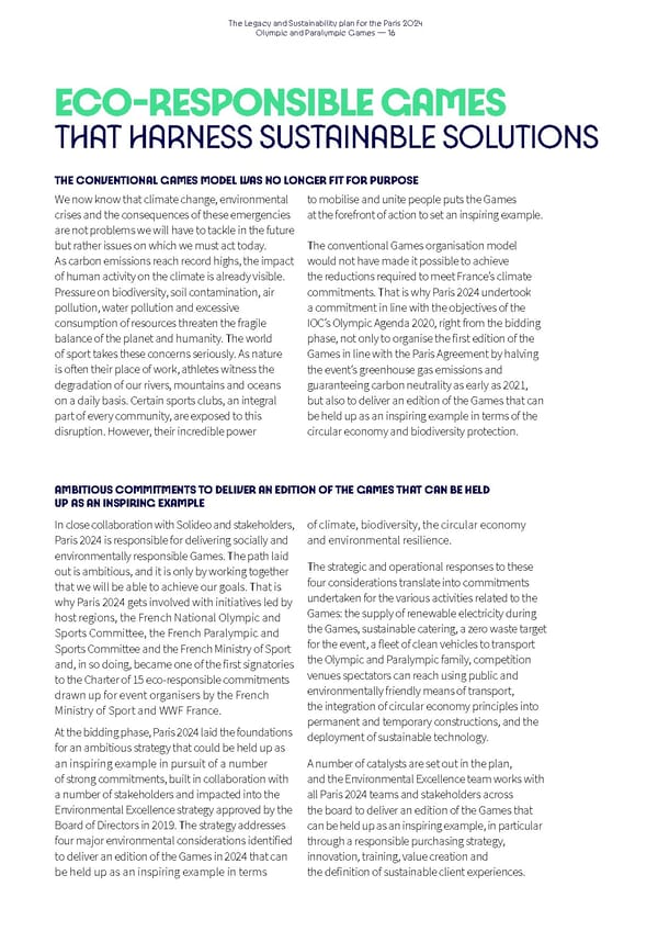 Paris 2024 The Legacy and Sustainability Plan - Page 16