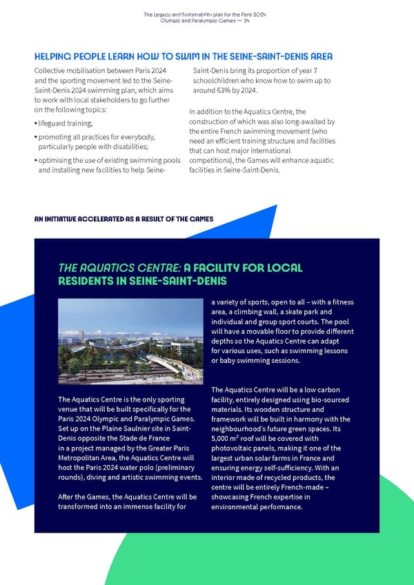 Paris 2024 The Legacy and Sustainability Plan - Page 34